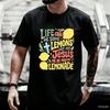 Lemonade Jesus Tshirt Unisex Christian Apparel Lemons T Shirt Faith Based Tshirt Casual Cotton Short Sleeve Round Neck Tees Tops