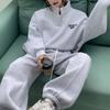 Ayollar Modasi Sport Kostyumi Kuz va Qish Yangi Keng Uzun Qisma Top Shim 2 Ikki Bo'lakli To'plam Ayollar uchun Yuqori Moda Sport Kostyumi