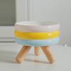 Ceramic Elevated Pet Food Water Bowl Set Cats Dogs Non-Slip High Stand Design Colorful Options