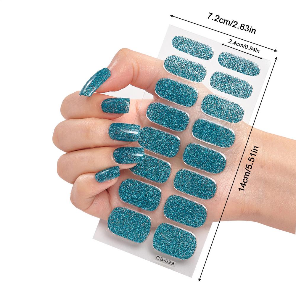 1pack Nail Full Wrap Nail Polishs Strips Nail Glitter Self-Adhesive Gel Nail Sticker for Women Home DIY Self Nail Supplies