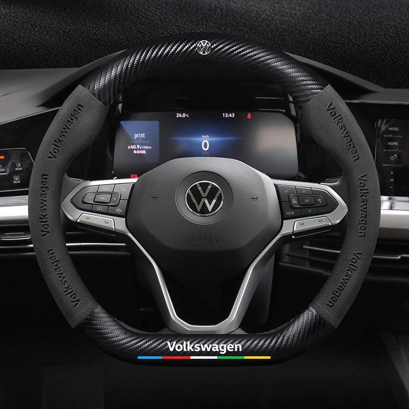 Чехол на руль Volkswagen Golf (2010-2023): Замшевая R-Line из углеродного волокна для моделей 6/7/8 Pro
