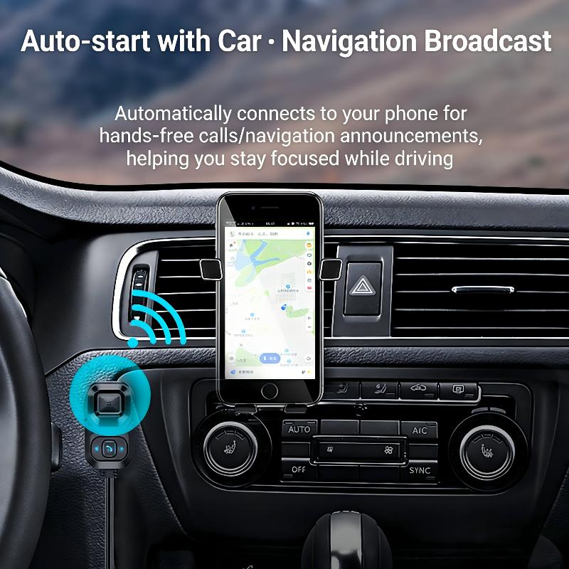 Bluetooth 5.1 Приемник для Автомобиля, 2-в-1 Rx/Tx Шумоподавление Bluetooth 3,5 мм Aux Адаптер Поддержка Siri для Автомагнитолы/Домашнего Стерео