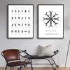 Скандинавские руны викингов, древнескандинавские руны Футарка, настенные художественные картины, холст, картина для гостиной, дома, украшение Куадрос
