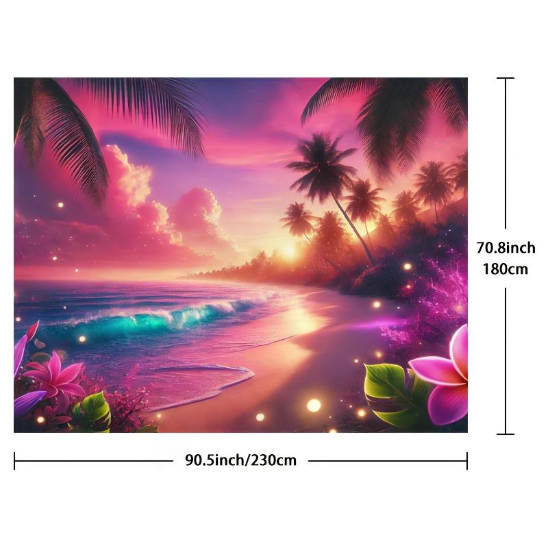 1 piece tropical beach sunset background - photography background cloth suitable for studios and professional photography