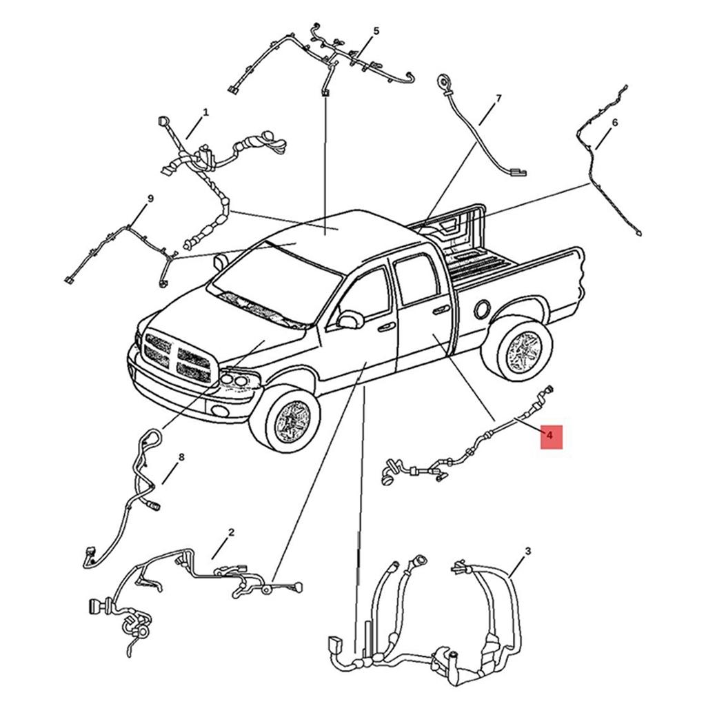 56051694AA Проводка задней двери жгут 645-506 для 1500 2500 3500 4500 2004-2010 645506 56051931AA 56051931AB пикап