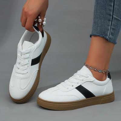 Белые кроссовки De Training женские осенние удобные повседневные кожаные туфли с мягкой подошвой и юбкой маленькие белые туфли