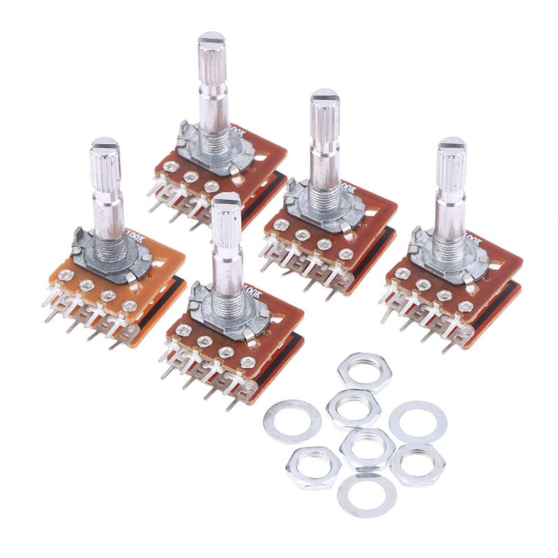 2/5Pcs 8Pins B50K B100K Sound Volume Amplifier Potentiometer Dual Channel 8-Pin Flower Shaft 20Mm 25Mm 30Mm Wh148 (16) Type