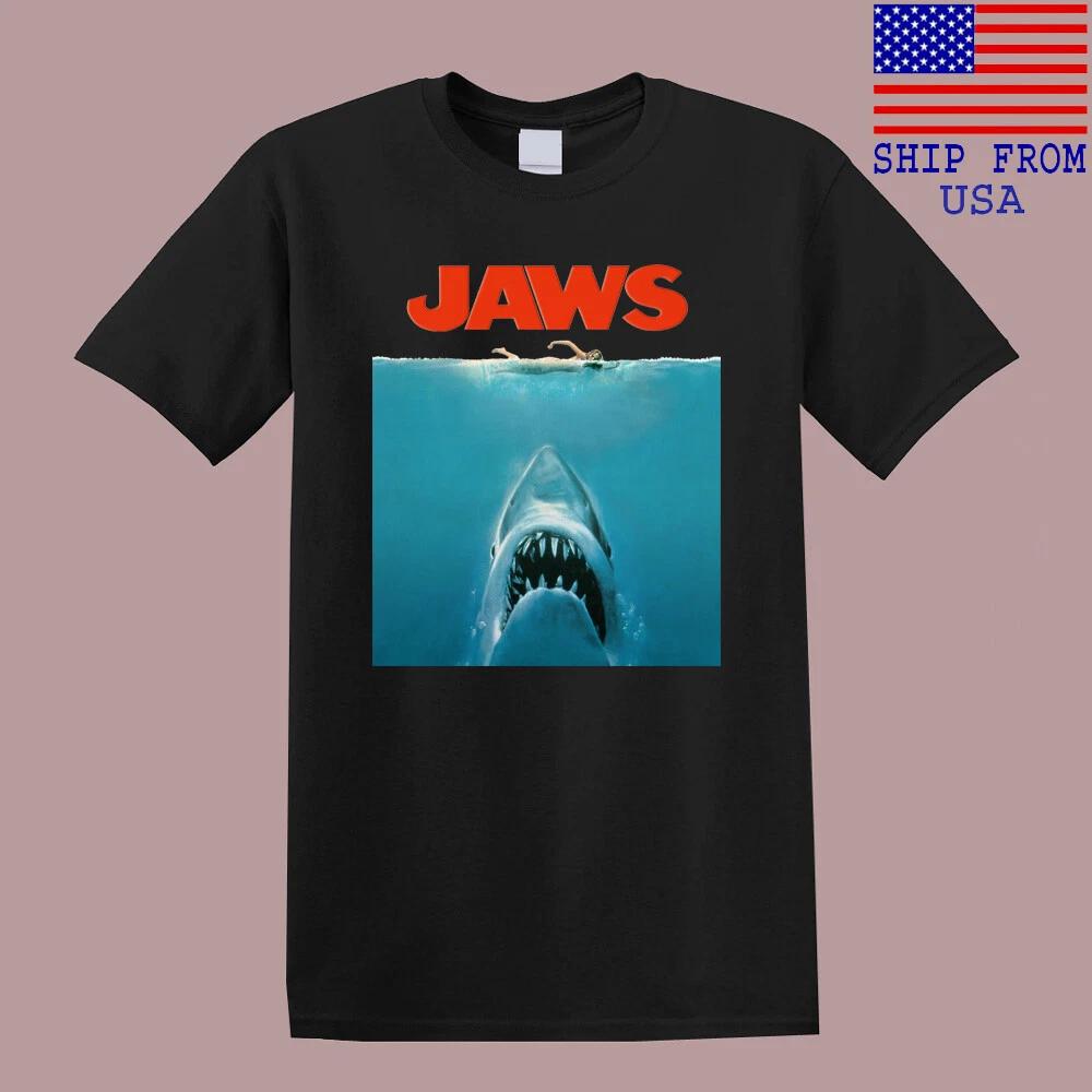 JAWS Retro Movie Shark Men's Black Size S-5XL