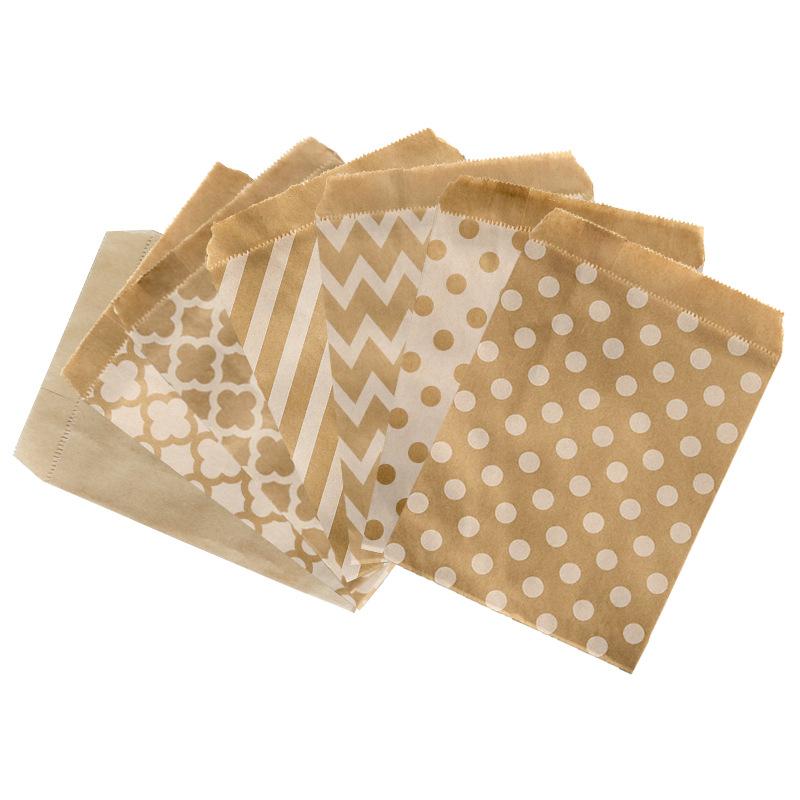 50/100 Pcs 46 patterns 13x18 CM degradable bronzing kraft paper bag envelope wedding Christmas gift baking sealed packaging