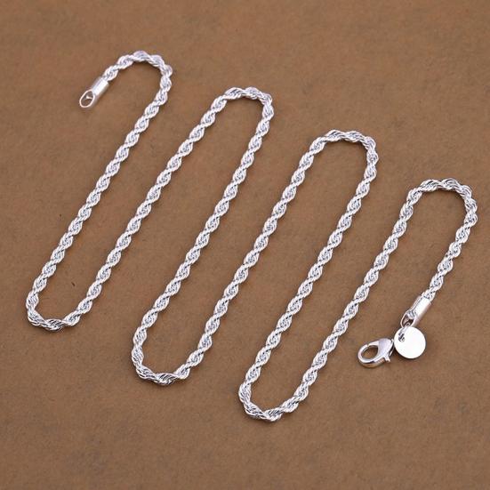 Унисекс Мода 18-30 дюймовое Ожерелье Витая Цепочка Подвеска Ювелирное Изделие Подарок для Свиданий