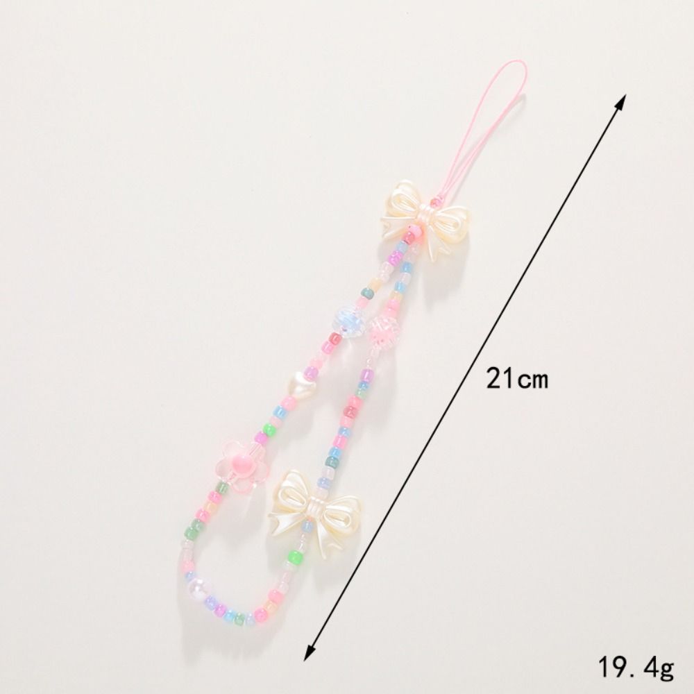 Bow Knot Cellphone Pendant Candy Colored Phone Chain New Phone Case Wrist Ring Women