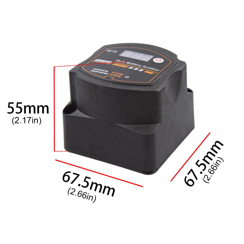Dual Battery Isolator 12V 140A Auto Manual Voltage Sensitive Relay with Digital Voltmeter Smart VSR for Car RV Boat