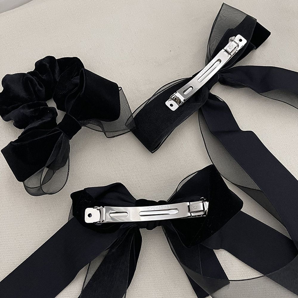 Французская лента Винтаж ретро бант головной убор корейский стиль шпилька бархатная веревка для волос женская заколка для волос