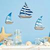 3Pcs/Set Wooden Sailing Boat Wall Decoration Farmhouse Rustic Sailboat Wall Art Home Bedroom Living Room Bathroom Wall Decorative Sign