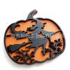 Halloween Wood Crafts Pumpkin Carving Pattern Decorative Ornament 3D Pumpkin Bat Ghost Holiday Ornament