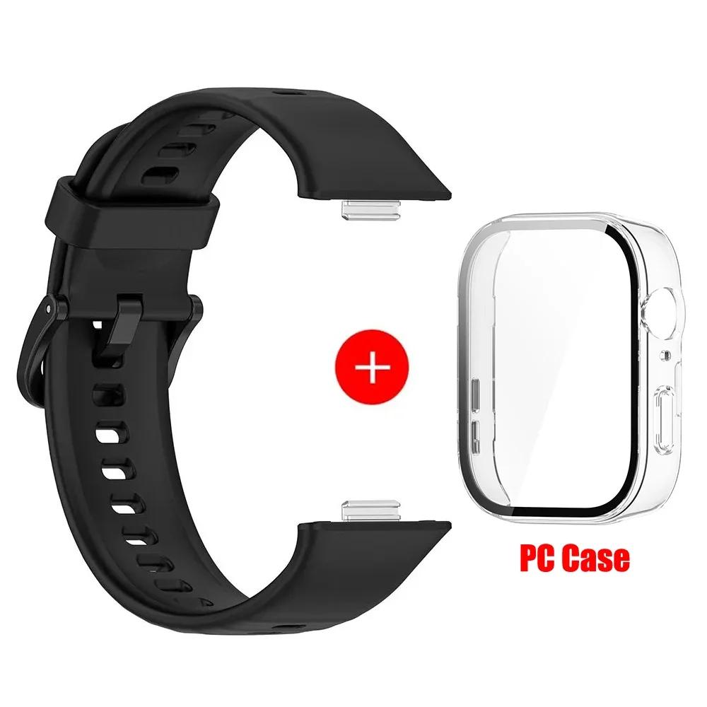 Case+Silicone Band For Huawei Watch Fit 3 Strap Sport Bracelet Tempered Glass Cover Protector for Huawei Fit3 Correa Accessories