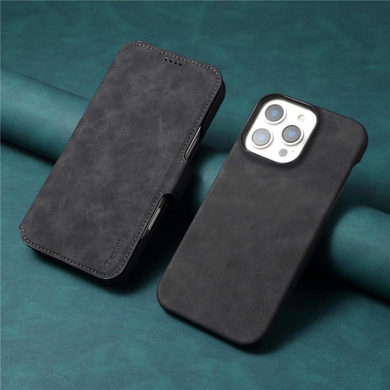 Strong Magnetic 2 in 1 Removable Wallet Flip Case For iPhone 13 14 15 16 Pro Max 16 Plus 16e Retro Leather Card Slots Book Cover