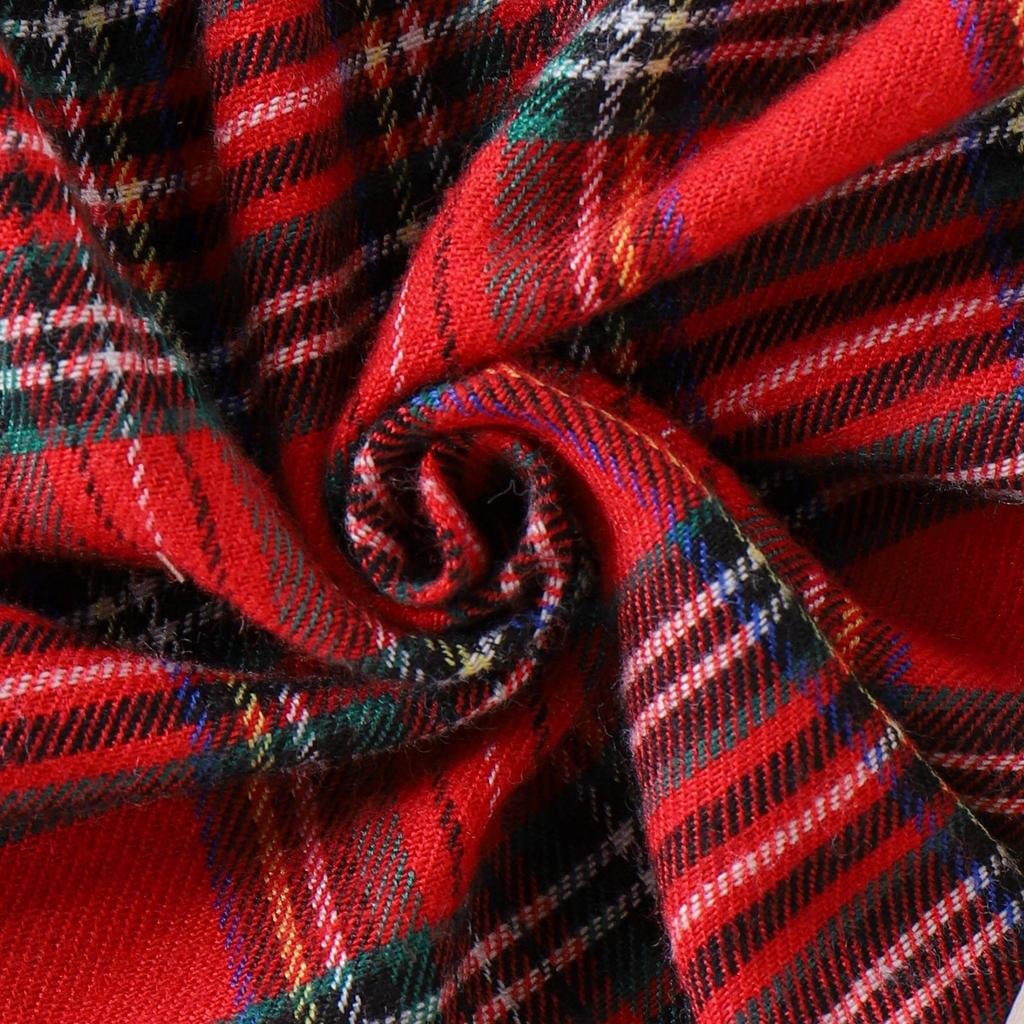 Рождественские комплекты одежды для новорожденных девочек, вязаный комбинезон, клетчатые юбки с оленями, повязка на голову, рождественские костюмы, наряды