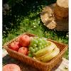 Плетеная ротанговая корзина для фруктов, прямоугольный ящик для демонстрации, корзина-витрина для хлеба и овощей, настольный органайзер для дынь и фруктов, многофункциональное хранение