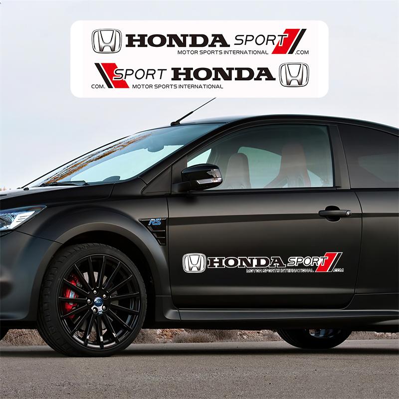 2 Large Size Car Stickers Auto Door Decoration Decal Accessories For Honda Civic Accord Fit Jazz Pilot CRV Odyssey Passport City BI2