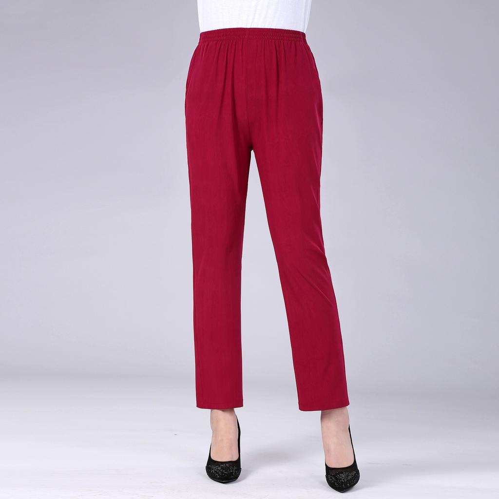 Fashion Women'S High Waist Elastic Deep Straight Pants Casual Pants