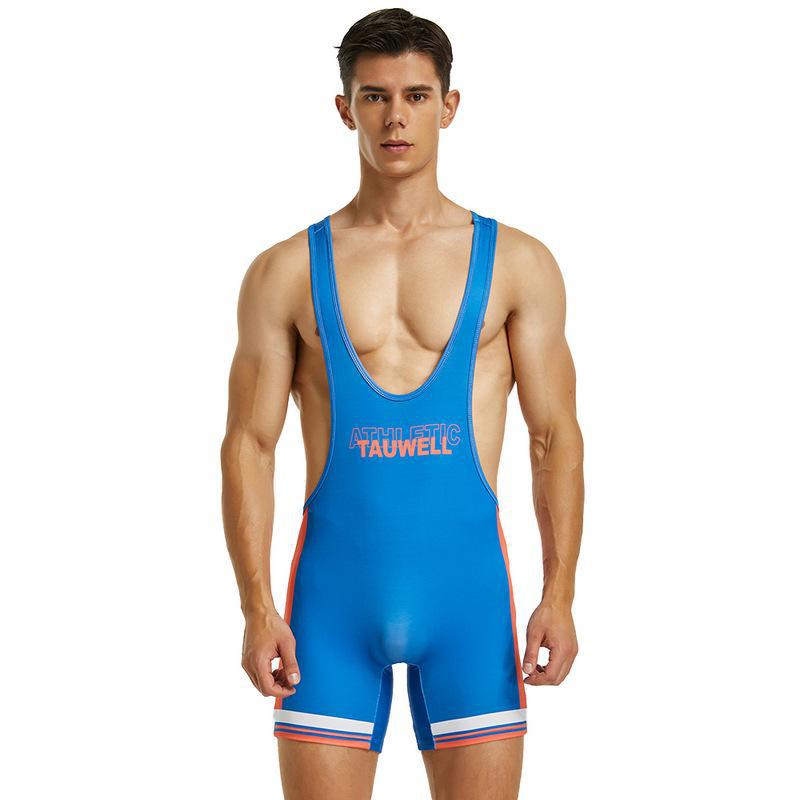 Men's Training and Wrestling Jumpsuit: Fitness Vest and Cycling Underwear Set