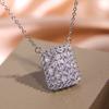 New New Trend Geometric Cubic Zirconia Pendant Necklace for Women Fashion Modern Square Shape Bling Luxury Wedding Jewelry