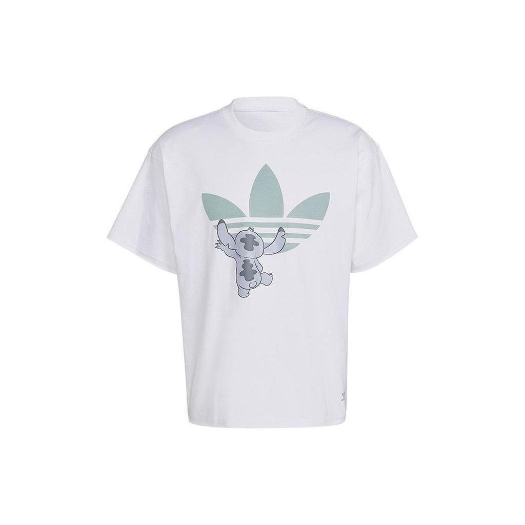 Adidas Originals X Disney Stitch Cartoon Print Short Sleeve T-Shirt Unisex Tops White HT3950