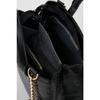 Women's Black Faux Leather Croco Patterned Strap Snap Fastener Zipper Closure Hand And Shoulder Bag