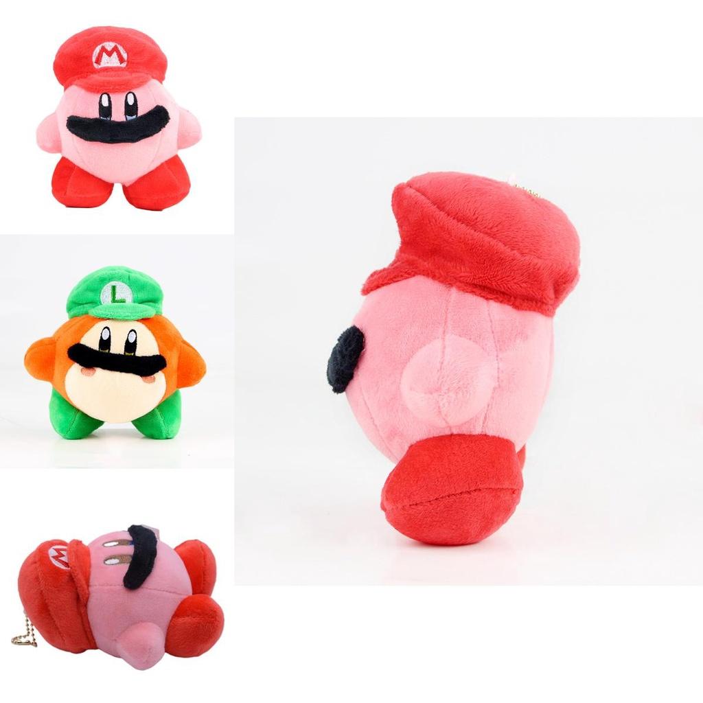 Adorable Kirby Waddle Dee Plush Doll With Mario Luigi Hat For Kids Gift Pendant