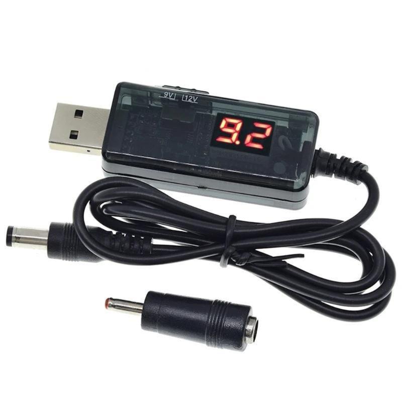 USB-кабель для повышения напряжения до 9 В/12 В с разъемами 5,5 мм, 3,5 мм, 5,5x2,1 мм, 3,5x1,35 мм для электроники