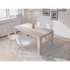 GULADA Ensemble meuble télé - buffet 170cm - table à manger 160cm - Contemporain - Blanc et décor chêne