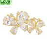 Small Cubic Zirconia Butterfly Brooches For Women Collar Pin Insect Jewelry 2 Colors Available Copper Material