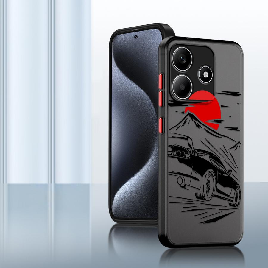 Мультяшный закат Автомобиль Чехол Задняя крышка телефона для Xiaomi Redmi Note 14 14C 10 13 Pro Plus 12 11 A4 13C 9S