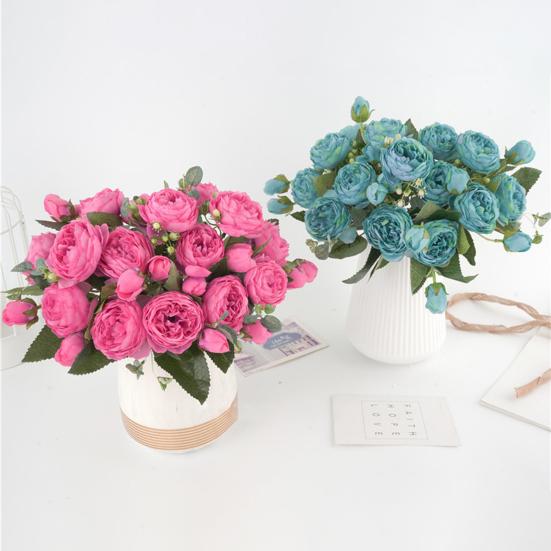 Искусственный цветок Яркий красивый креативный искусственный шелковый букет пионов Домашнее украшение для дома