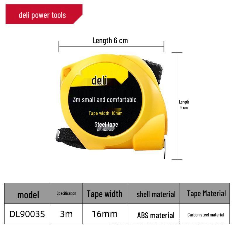 Портативная мини-рулетка Deli DL9003S, разные размеры: 3м, 5м, 7,5м - Идеально для черчения и измерений.