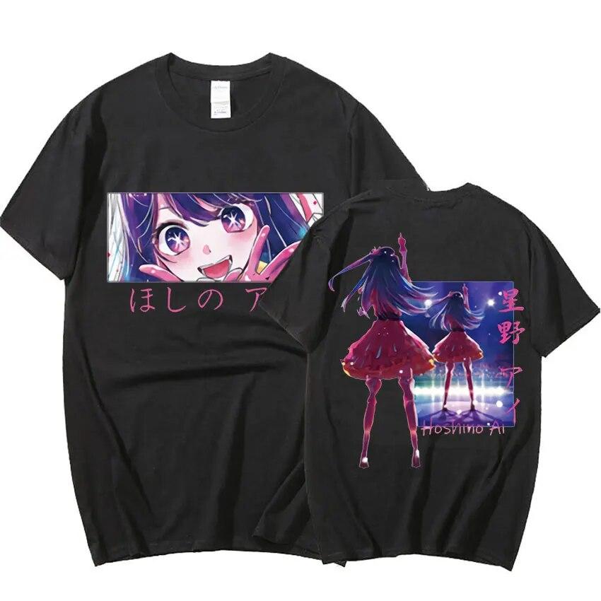 Japanese Anime Oshi No Ko Tee Shirt Unisexga Kawaii Ai Hoshino Graphic T-Shirt Unisex WoUnisex Aesthetics 100% Cotton T-Shirts Streetwear