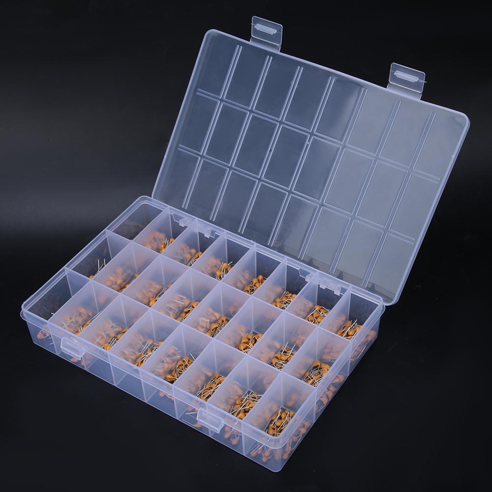 840PCS 24 Values 0.1UF 47NF Monolithic Multilayer Ceramic Capacitor Assortment Kit