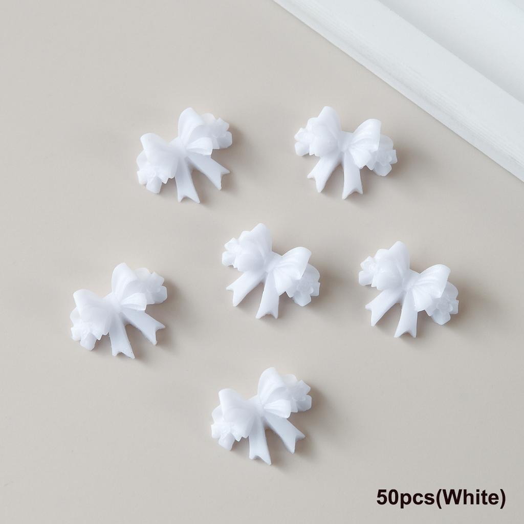 20/50Pcs Mixed Resin Double Layer Bowknot Nail Art Charms 3D Colorful Bow Nail Art Decorations Diy Manicure Parts Salon Supply