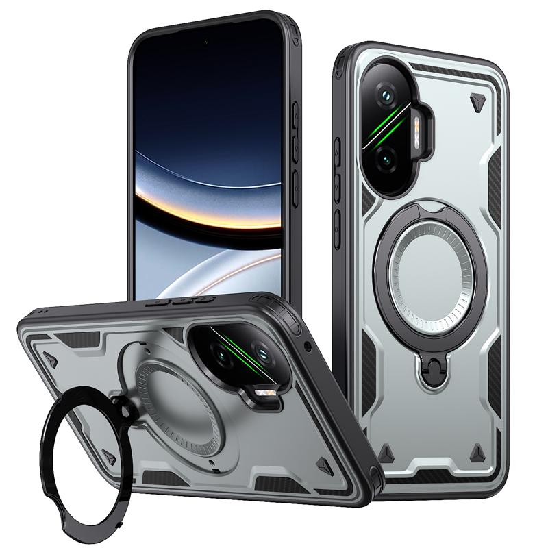 Чехол для Xiaomi POCO F7 5G, военный противоударный жесткий ПК+ТПУ, 360° регулируемое кольцо-подставка на задней панели для Little F7