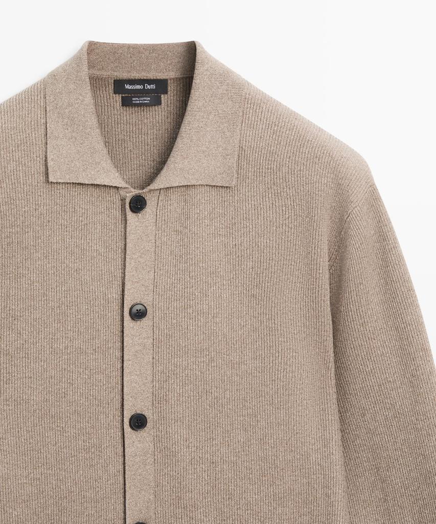 Хлопковый вязаный кардиган Massimo Dutti