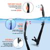 Dry Snorkel Set,  3 Window Snorkel Mask, Anti-Fog Scuba Diving Goggle and Snorkel, Adult Snorkeling Swim Mask with  PC  Lens