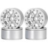 4PCS 1.55 inch Metal Beadlock Wheels Rim Hub RC Aluminum Alloy Wheel Replacement for 1:10 RC Rock Crawler Car for Axial 90069 D90 TF2 Tamiya CC01 MST
