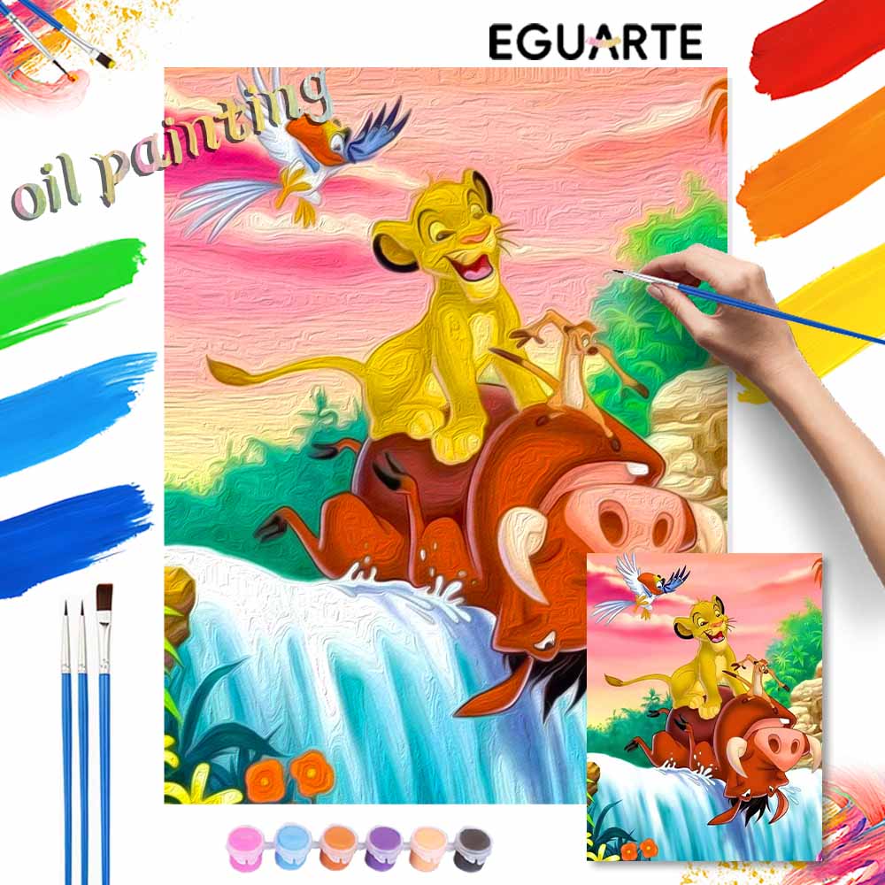 Disney Lion King The Lion King digital oil painting diy handpainted coloring painting home decoration wall art gift for wall decor