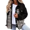 Womens Long Sleeve Denim Jacket Plus Size Basic Lapel Button Down Cropped Casual Jean Jackets Trucker Coats Jacket