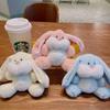 Adorable Plush Bunny Keychain Soft Cartoon Rabbit Bag Charm Doll With Pp Cotton Filling