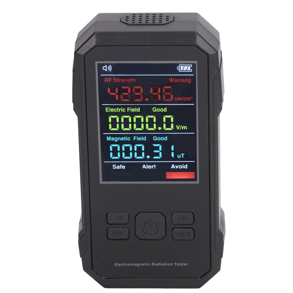 Radiation Detector Black Digital EMF Meter LED Display Handheld RF Electric Field Magnetic Field