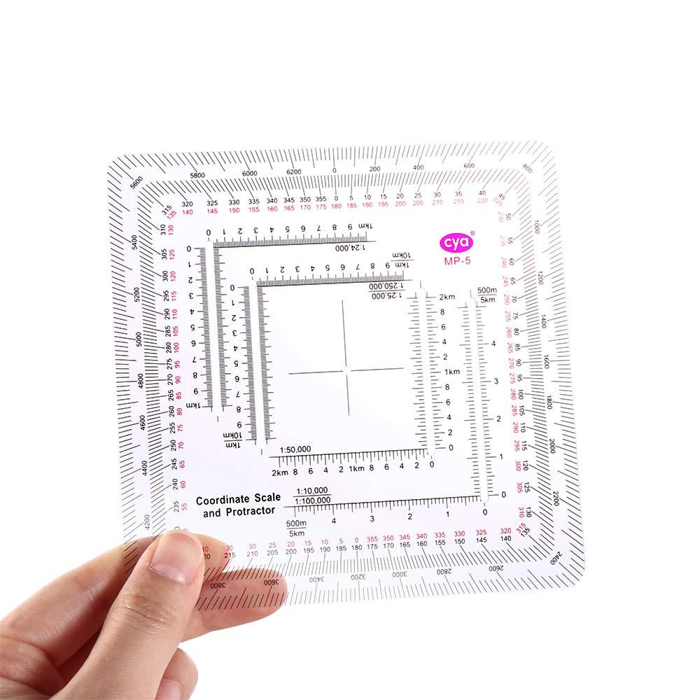 for Technical Map Protractor Coordinate Scale Protractor Land Navigation Protractor Measuring Ruler