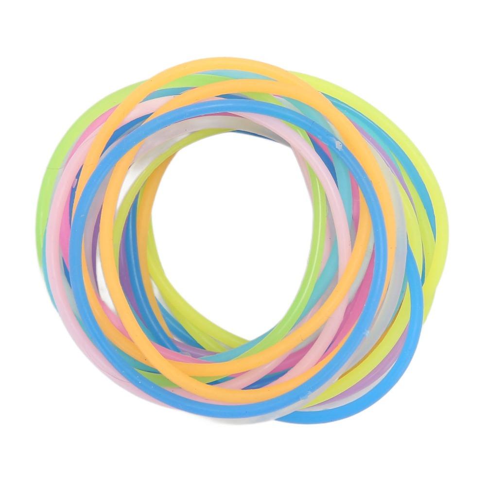 100pcs Gummy Rubbe Silicone Gel Bracelets Elastic Wristband Bracelet  For Girls Women