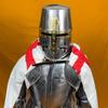 Full-Size 6-Foot Templar Knight Armor Suit Polished Medieval Roman Steel Armor with Display Stand  Ideal for Home Décor